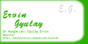 ervin gyulay business card